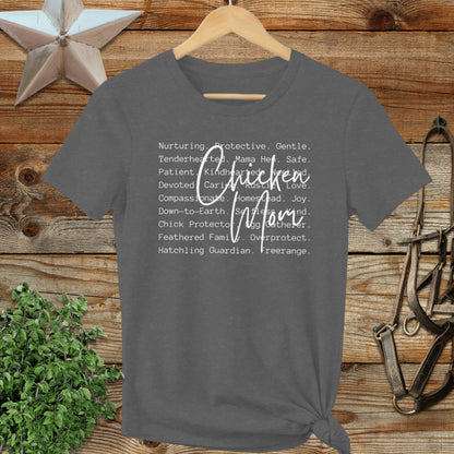 Chicken Mom Words Ladies Tee