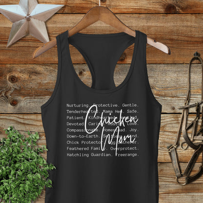 Chicken Mom Words Racerback Tank