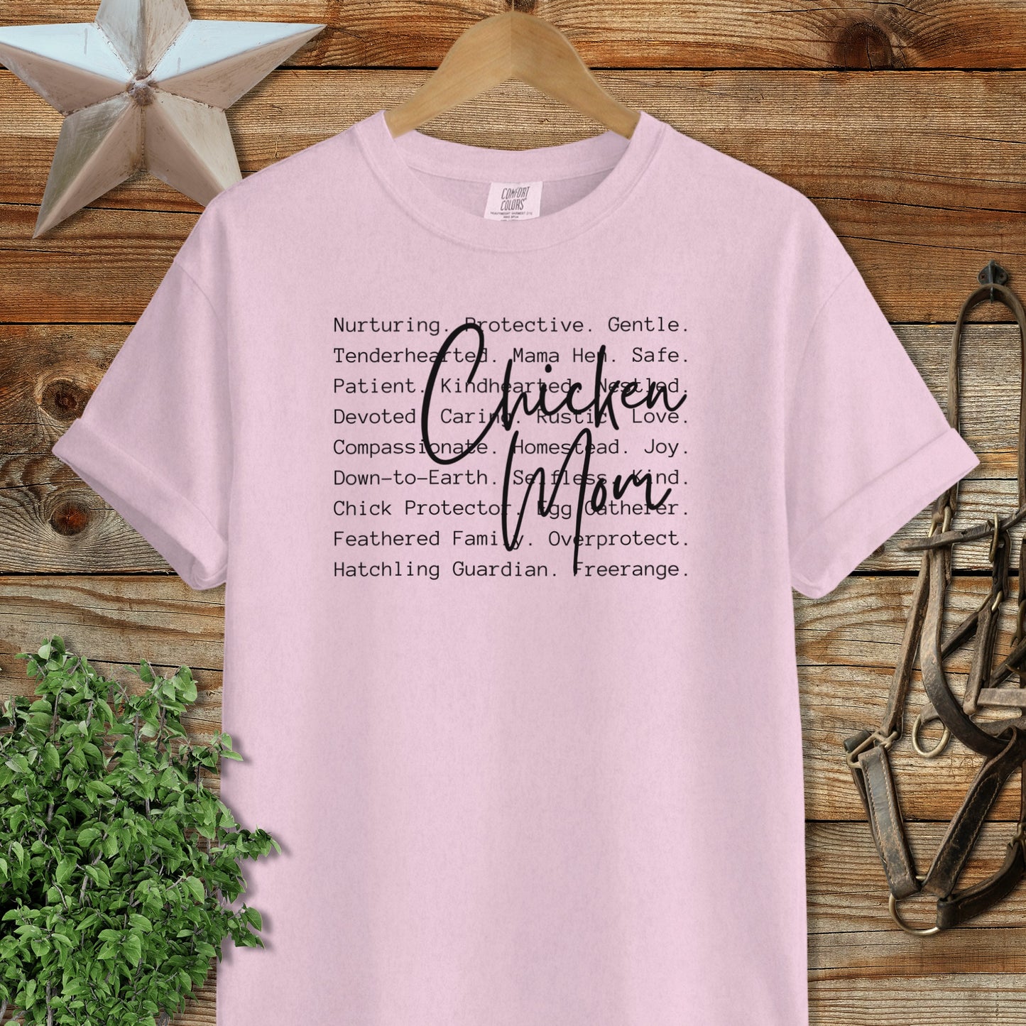 Chicken Mom Words Signature Tee