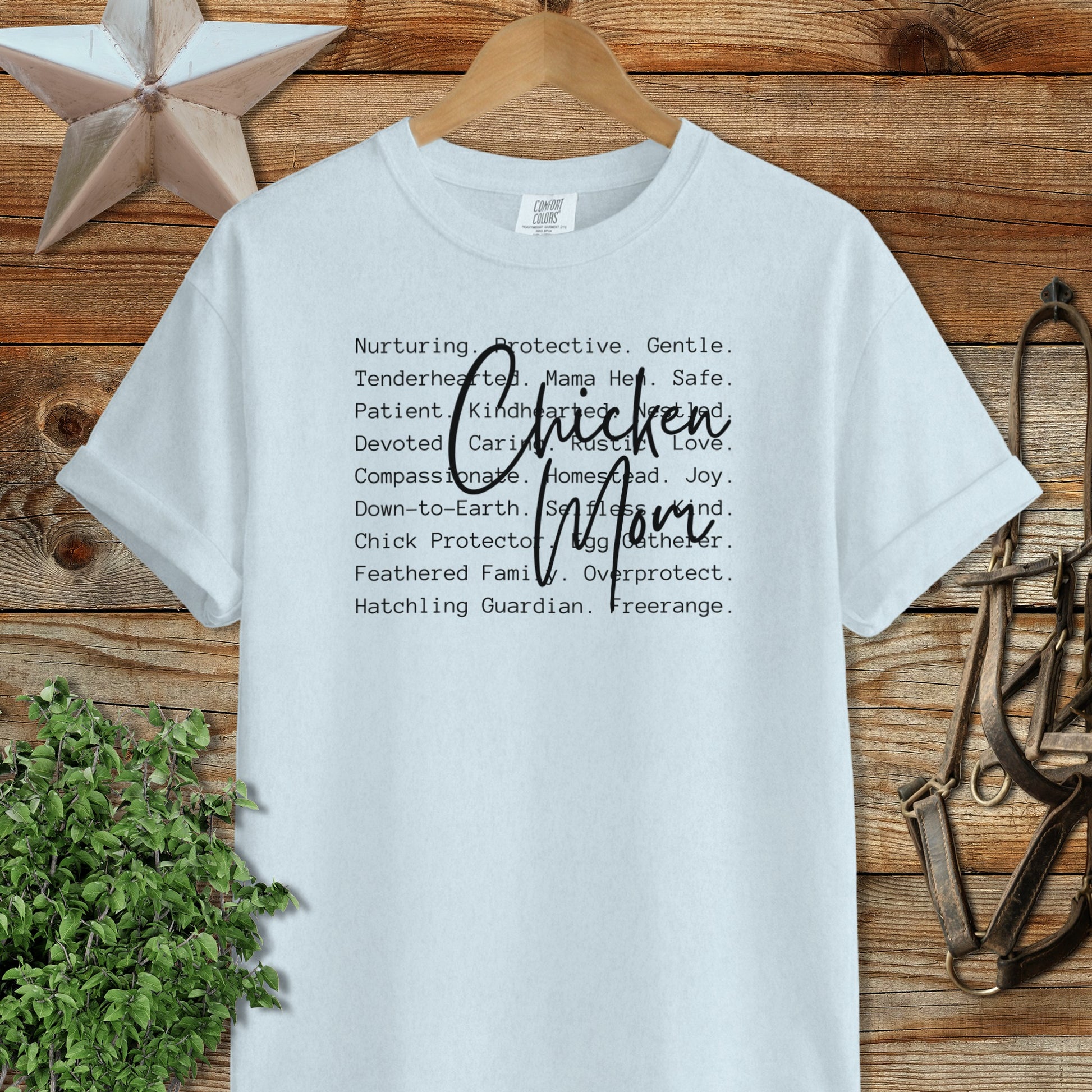 Chicken Mom Words Signature Tee