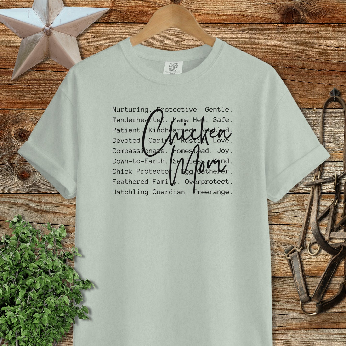 Chicken Mom Words Signature Tee