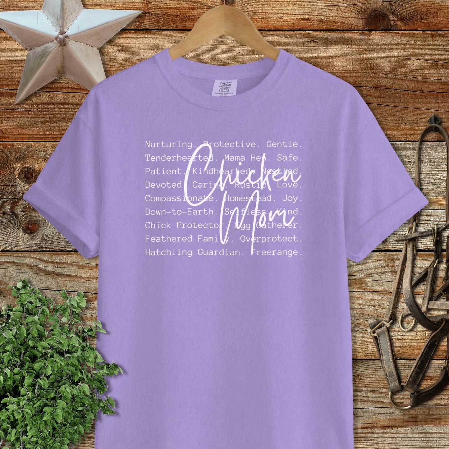 Chicken Mom Words Signature Tee