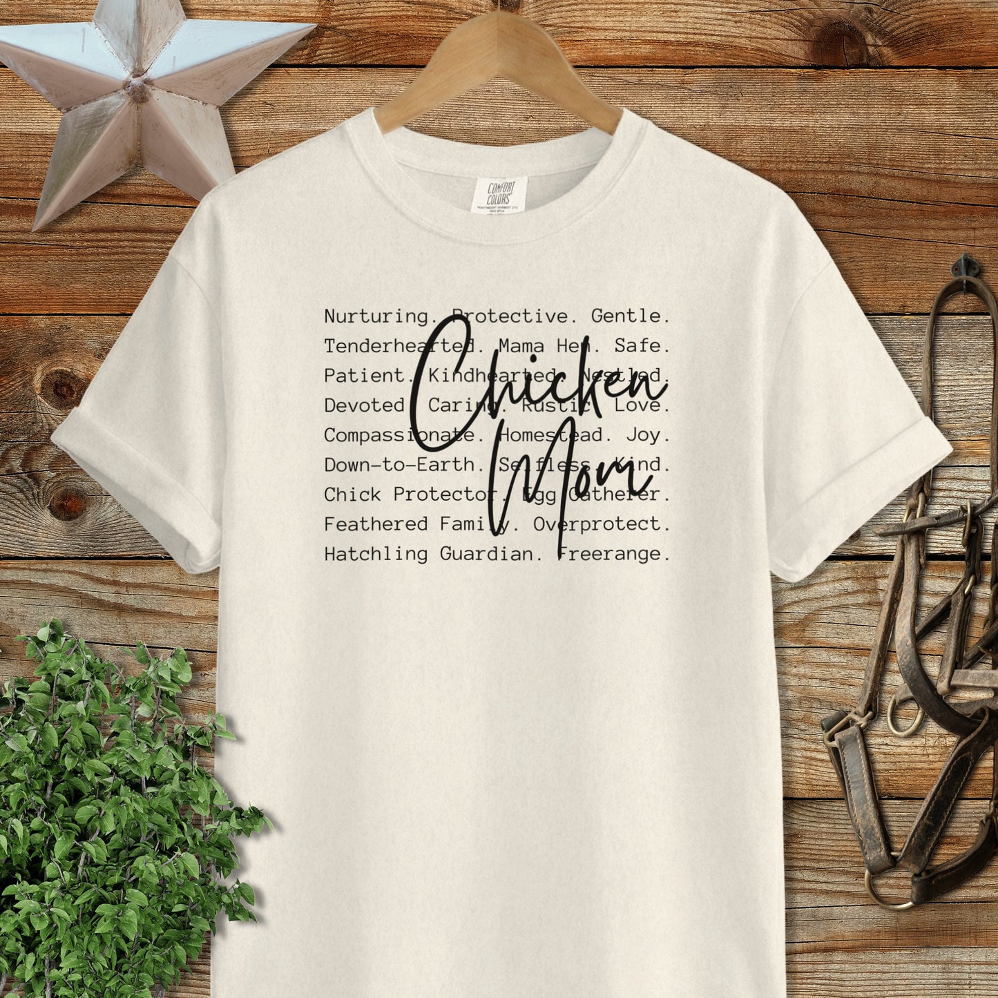 Chicken Mom Words Signature Tee