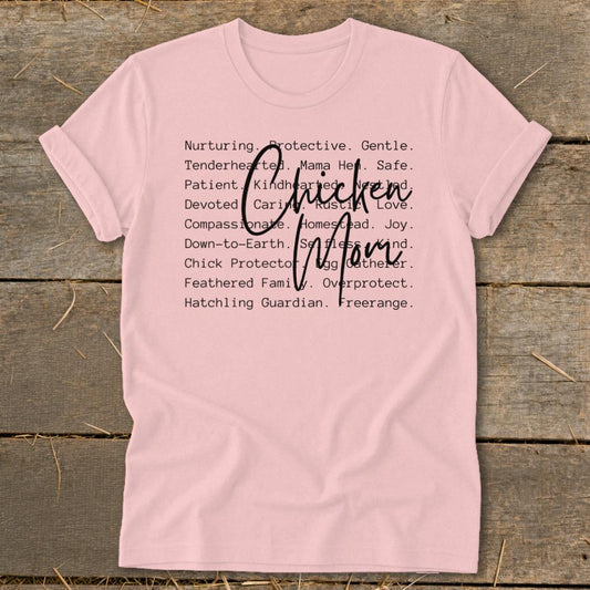 Chicken Mom Words Softstyle Tee - Pink