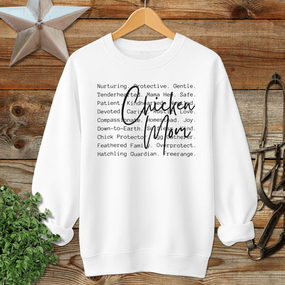 Chicken Mom Words Sweatshirt