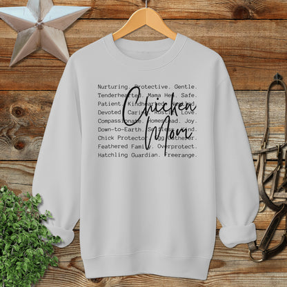 Chicken Mom Words Sweatshirt