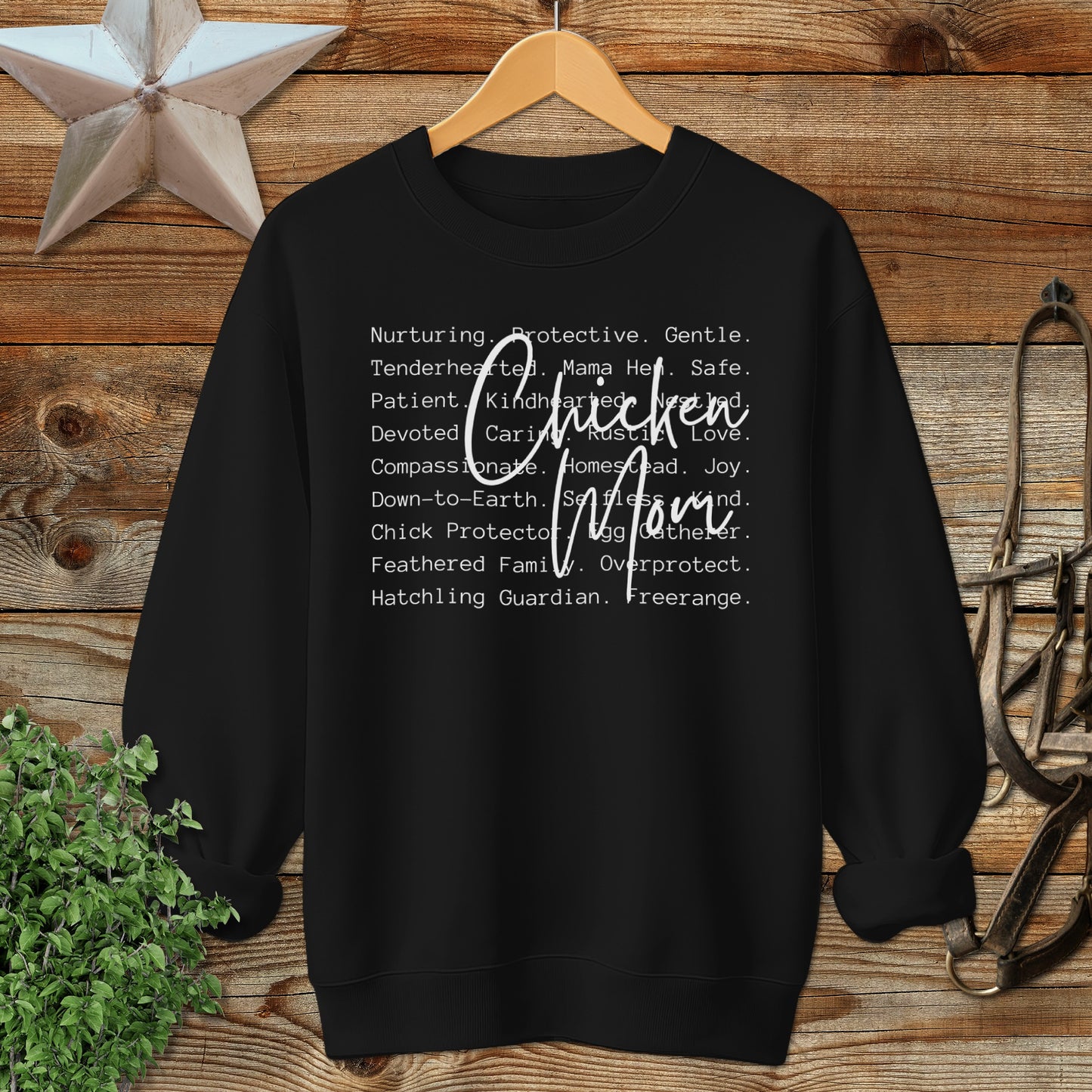 Chicken Mom Words Sweatshirt