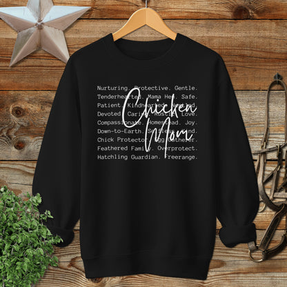 Chicken Mom Words Sweatshirt