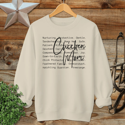 Chicken Mom Words Sweatshirt