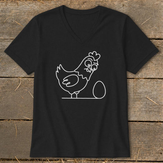 Chicken and Egg V-neck - Black
