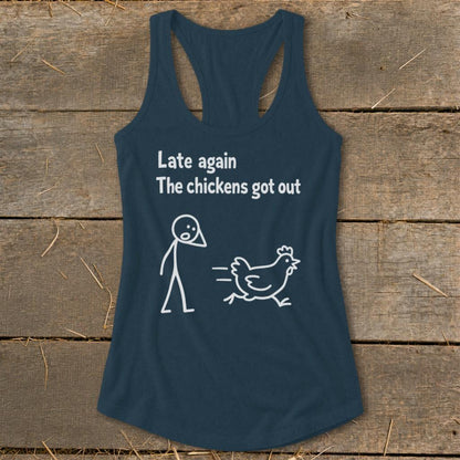 Chickens Got Out Racerback Tank