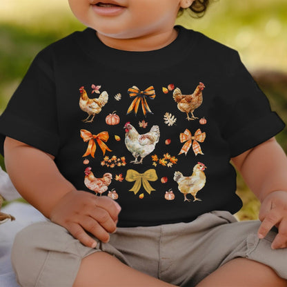 Chickens and Bows Fall - Baby Shirt