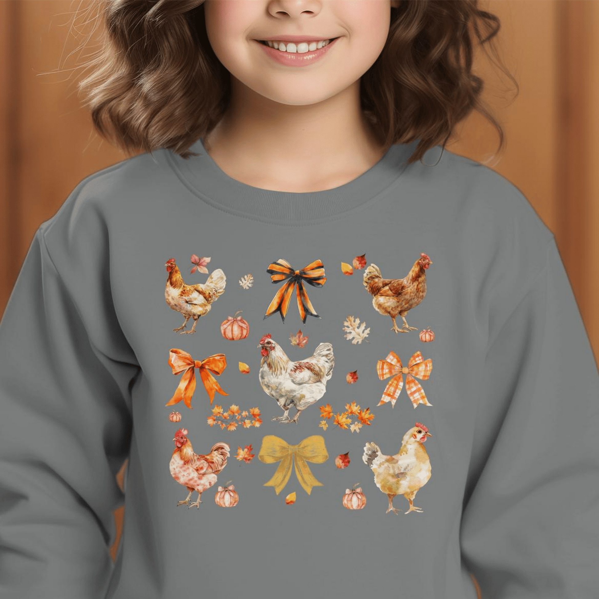 Chickens and Bows Fall - Youth Shirt