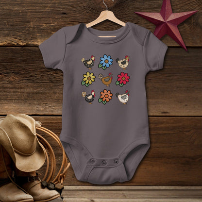 Chickens and Flowers Bodysuit (Baby)
