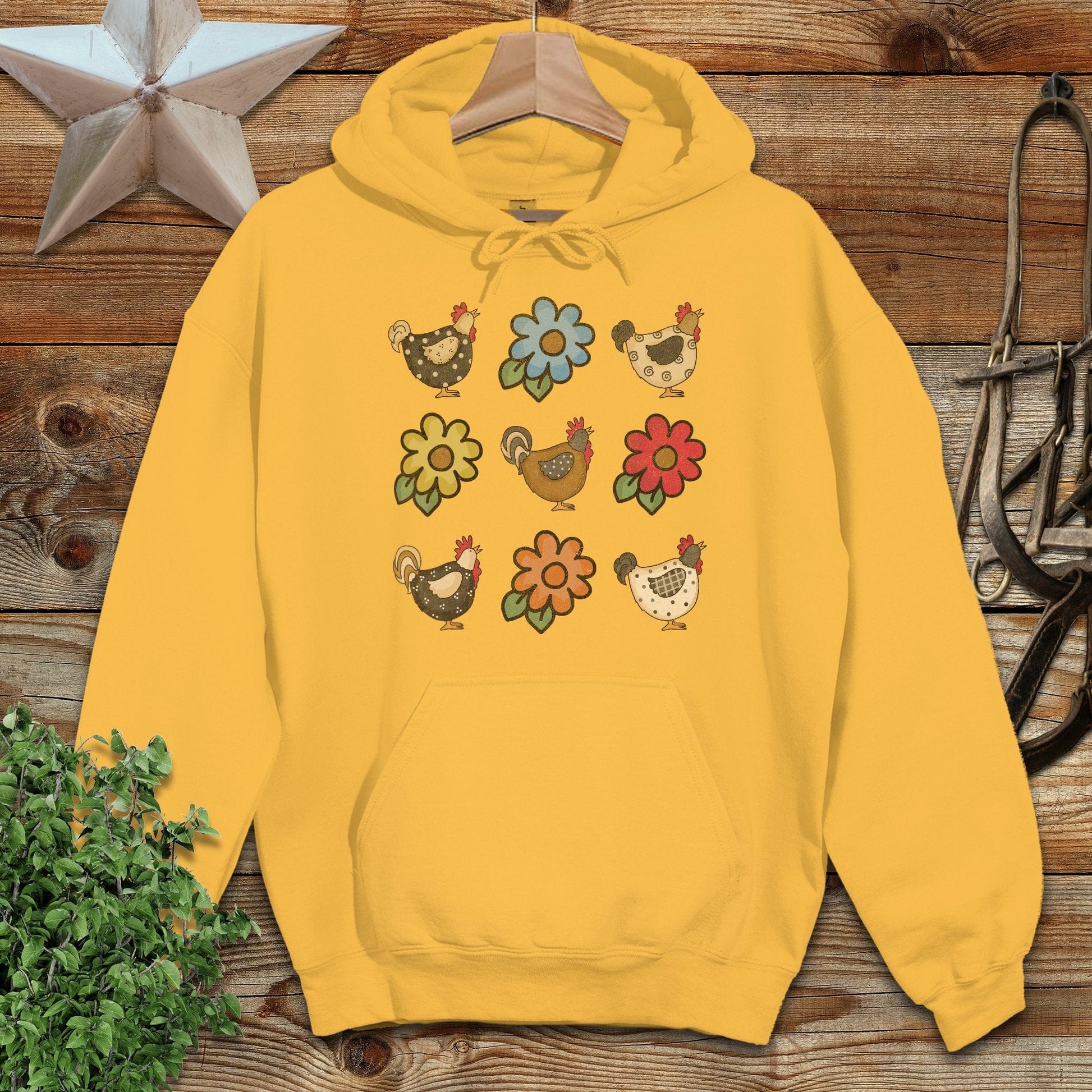Chickens and Flowers Hoodie