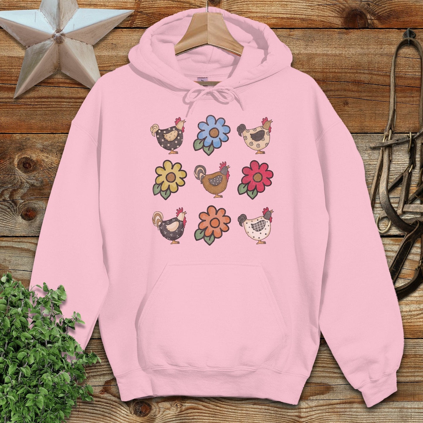 Chickens and Flowers Hoodie