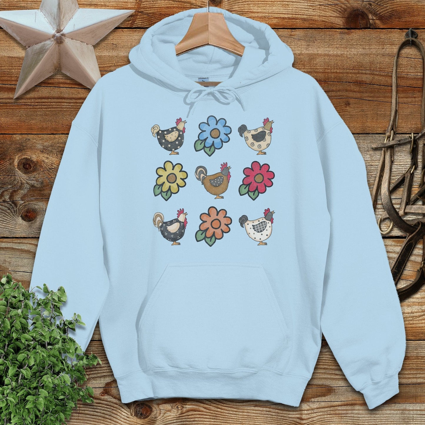 Chickens and Flowers Hoodie