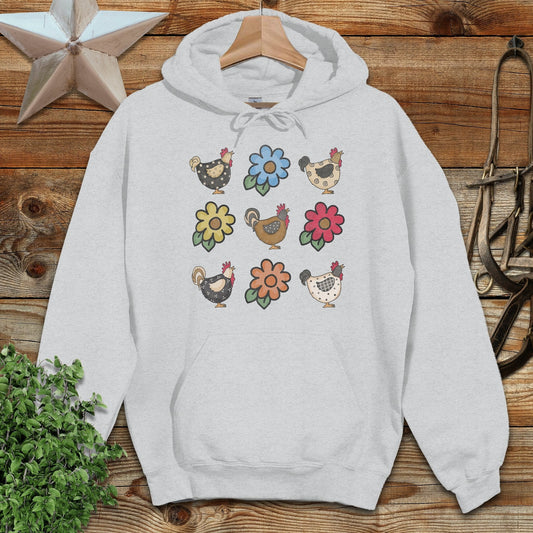 Chickens and Flowers Hoodie
