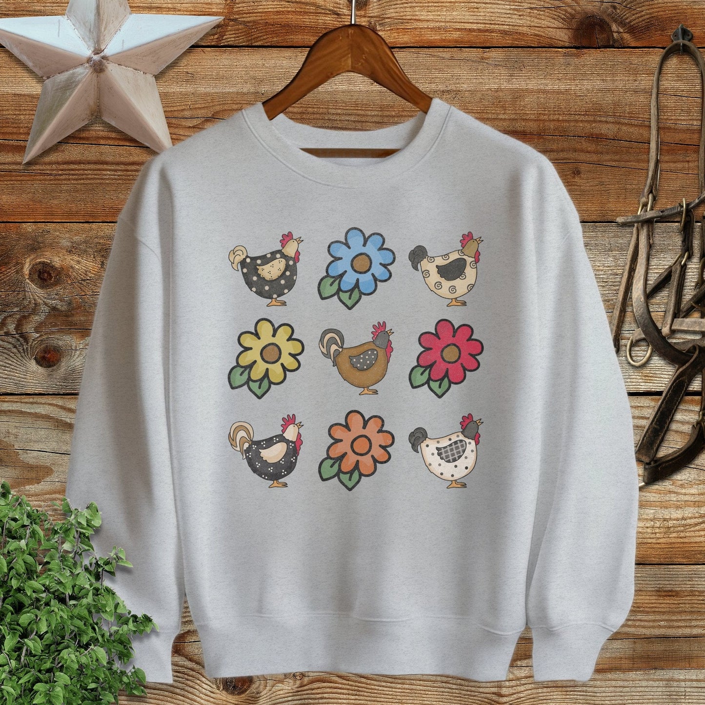 Chickens and Flowers Sweatshirt