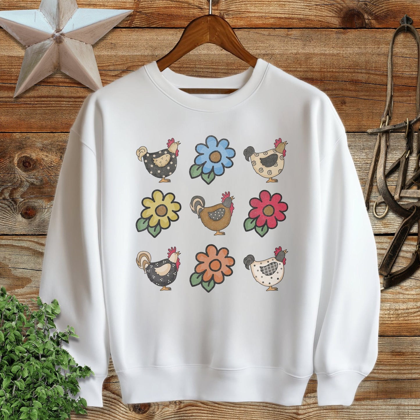 Chickens and Flowers Sweatshirt
