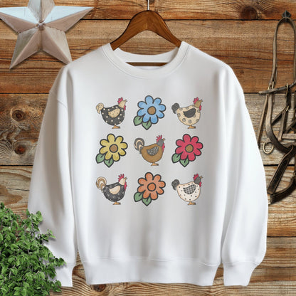 Chickens and Flowers Sweatshirt