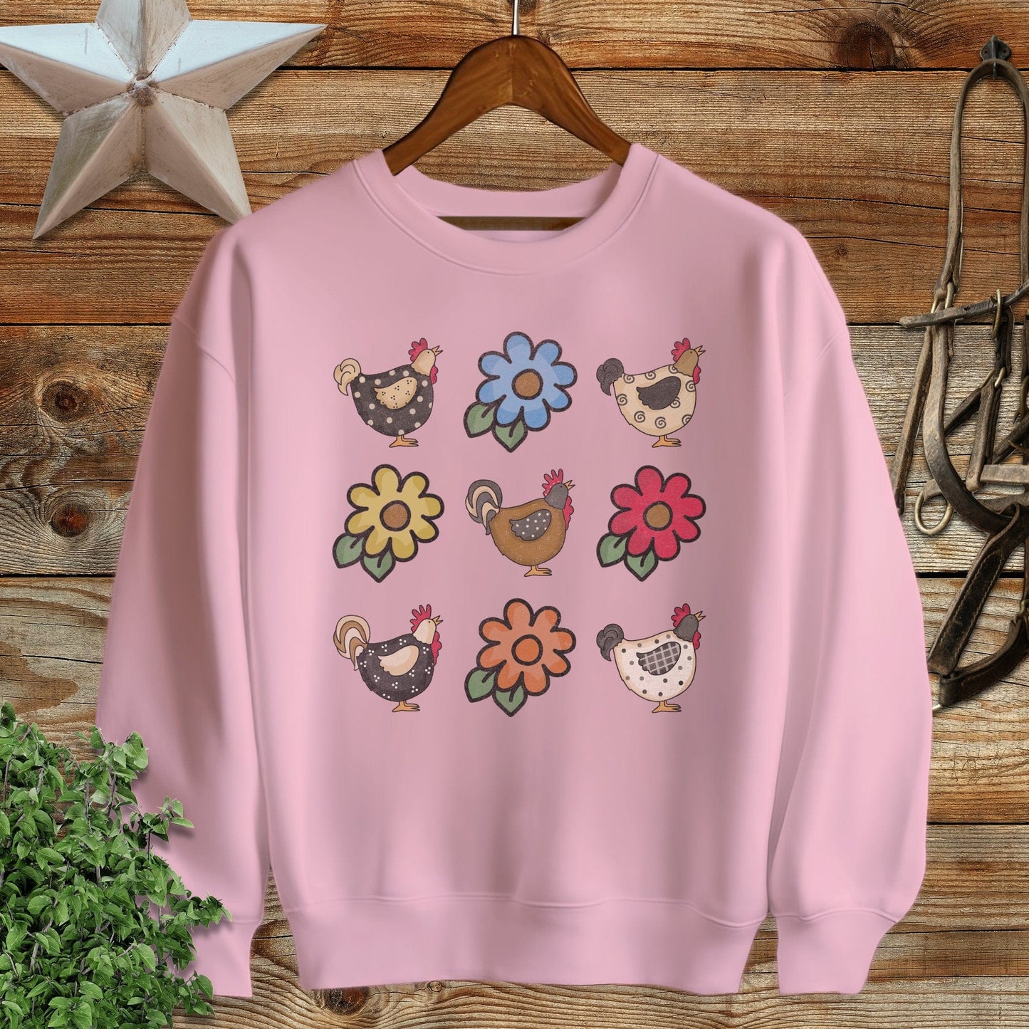 Chickens and Flowers Sweatshirt