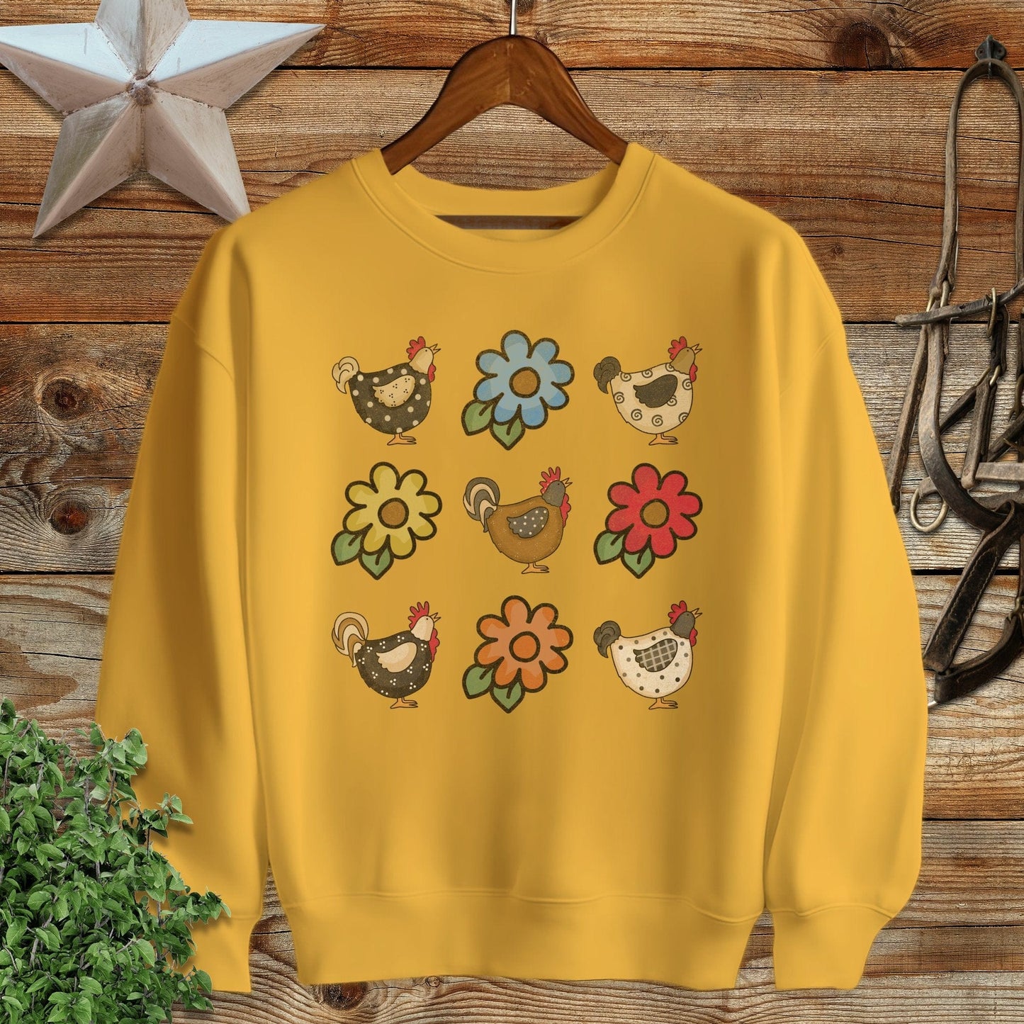 Chickens and Flowers Sweatshirt