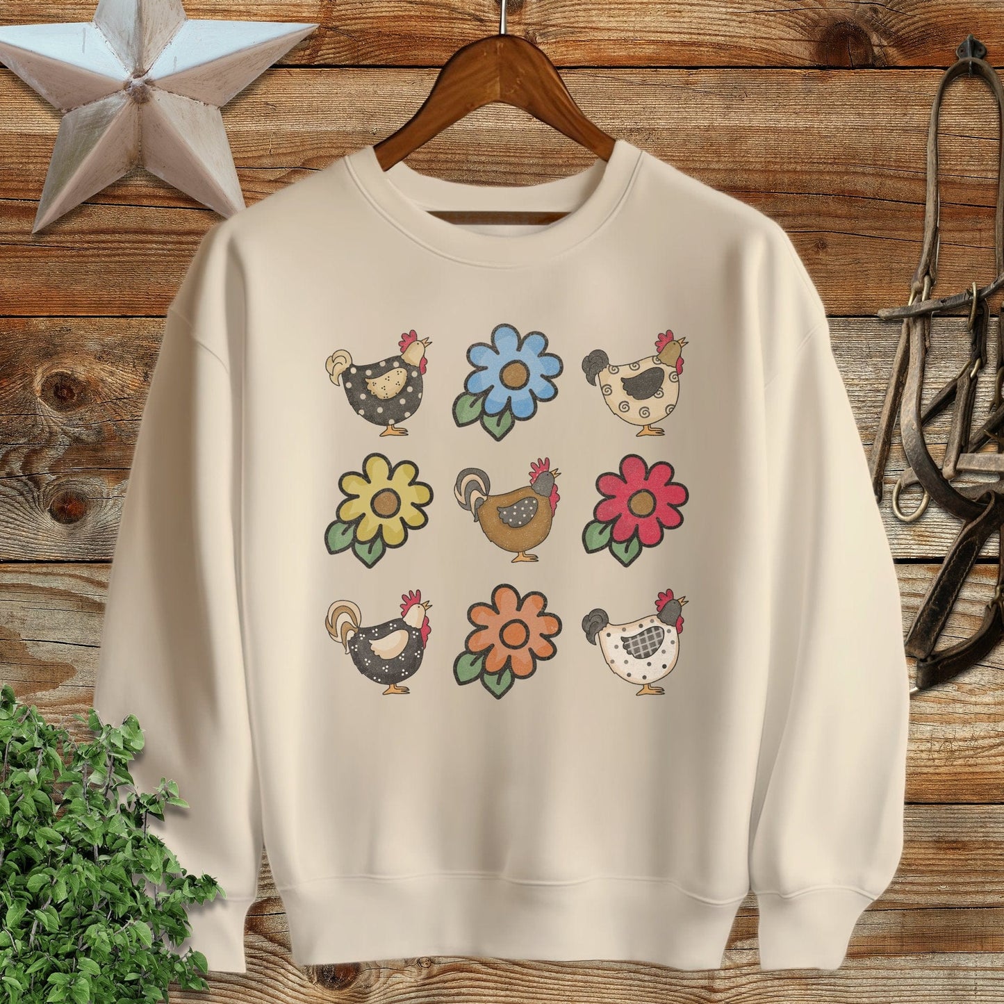 Chickens and Flowers Sweatshirt