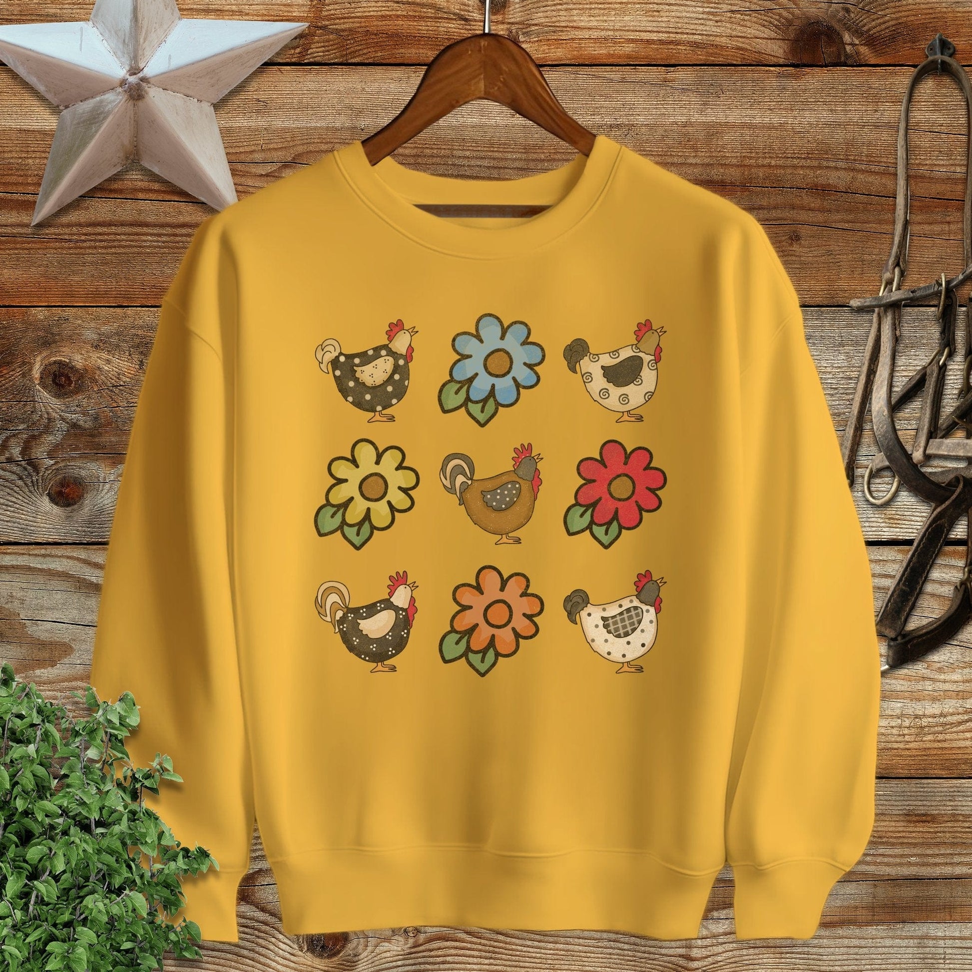 Chickens and Flowers Sweatshirt