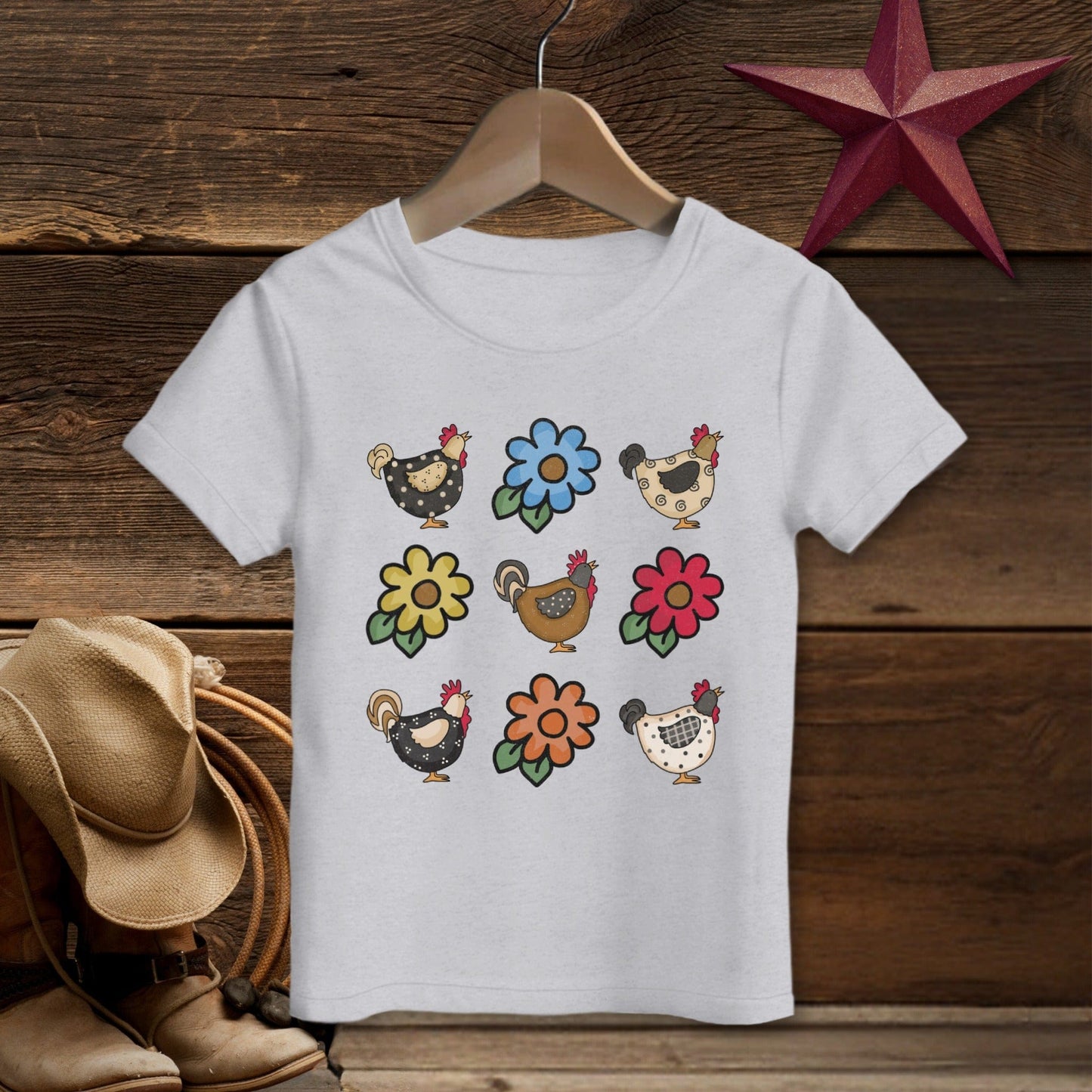 Chickens and Flowers T-Shirt (Toddler)