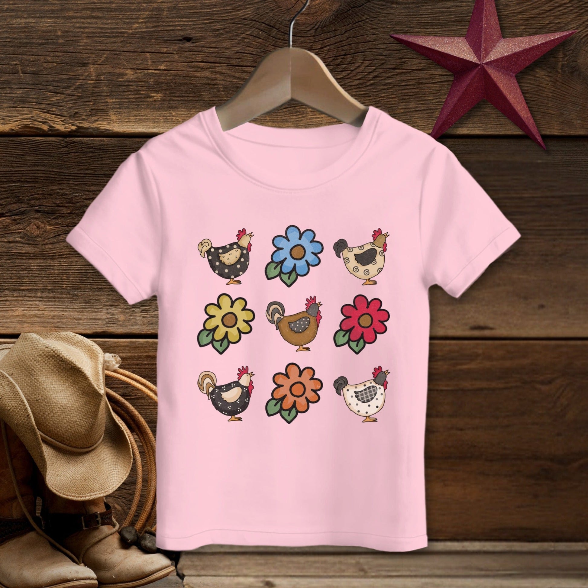 Chickens and Flowers T-Shirt (Toddler)