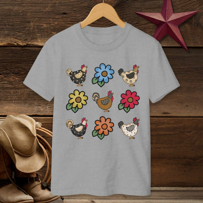 Chickens and Flowers T-Shirt (Youth)