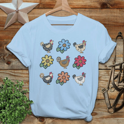 Chickens and Flowers T-shirt