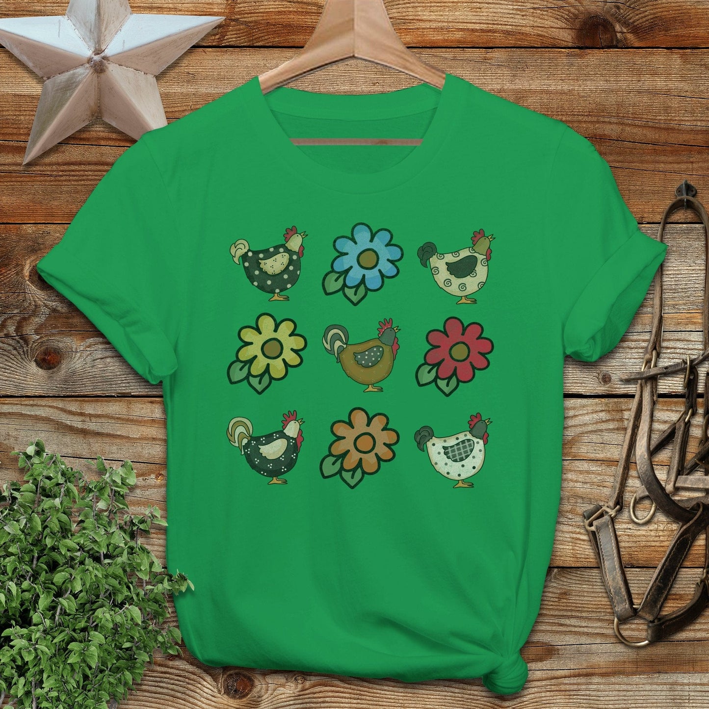 Chickens and Flowers T-shirt
