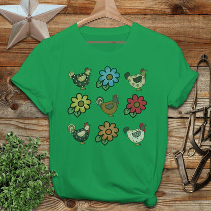 Chickens and Flowers T-shirt