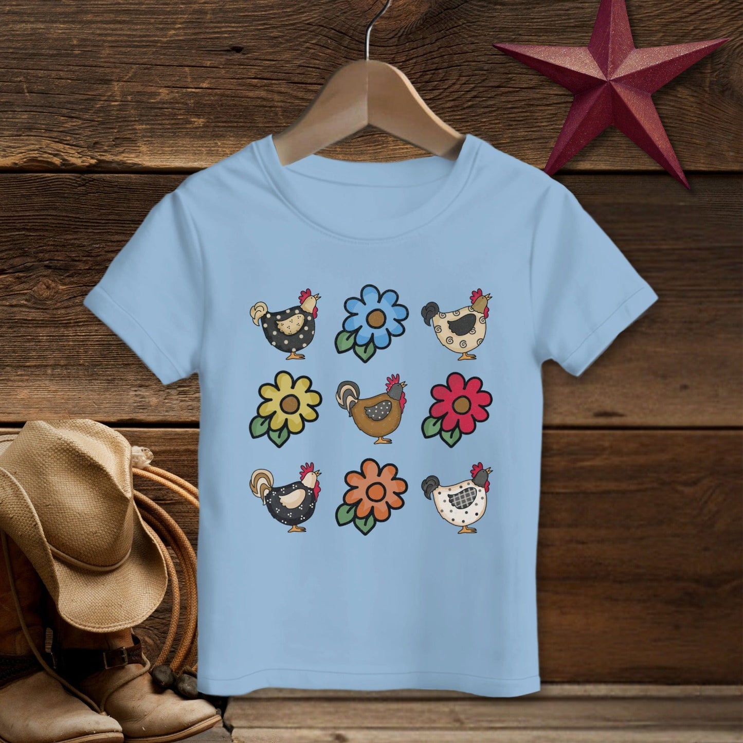 Chickens and Flowers T-shirt (Toddler)