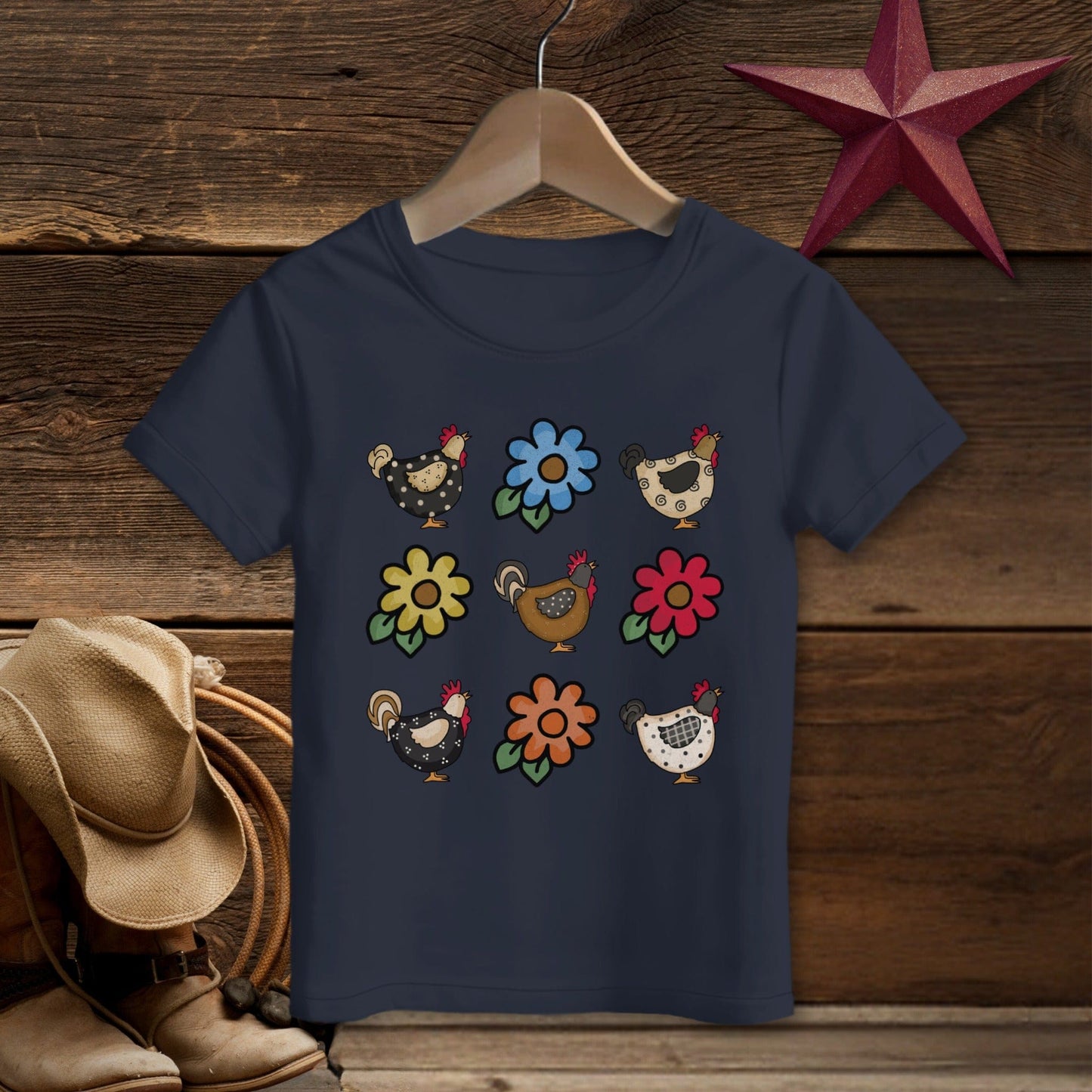 Chickens and Flowers T-shirt (Toddler)