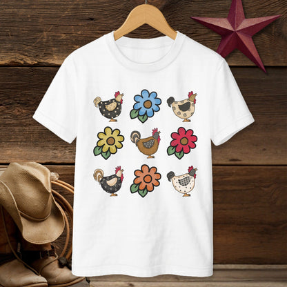 Chickens and Flowers T-shirt (Youth)