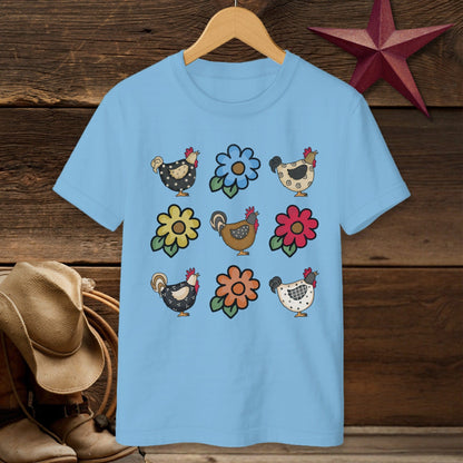 Chickens and Flowers T-shirt (Youth)