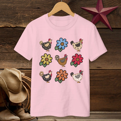 Chickens and Flowers T-shirt (Youth)