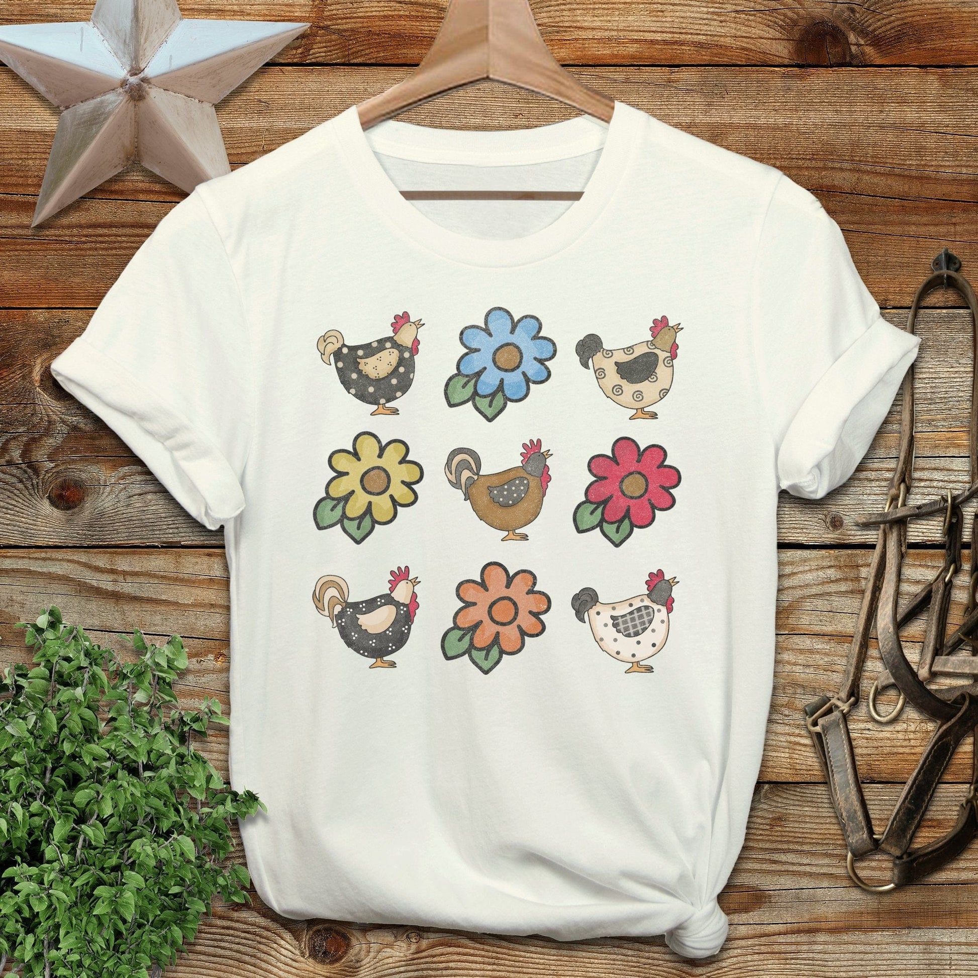 Chickens and Flowers T-shirt