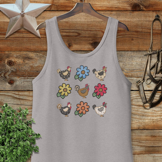 Chickens and Flowers Tank Top