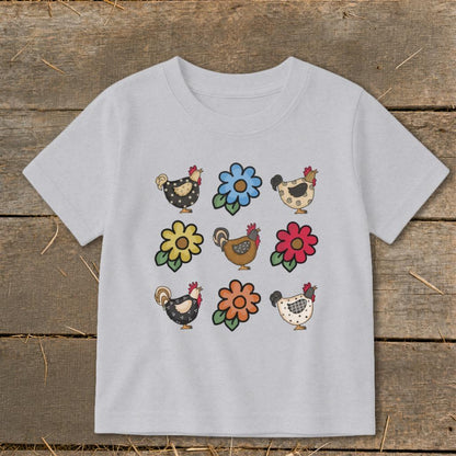 Chickens and Flowers Toddler Tee
