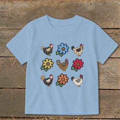 Chickens and Flowers Toddler Tee