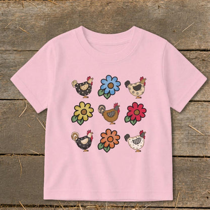 Chickens and Flowers Toddler Tee