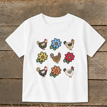 Chickens and Flowers Toddler Tee