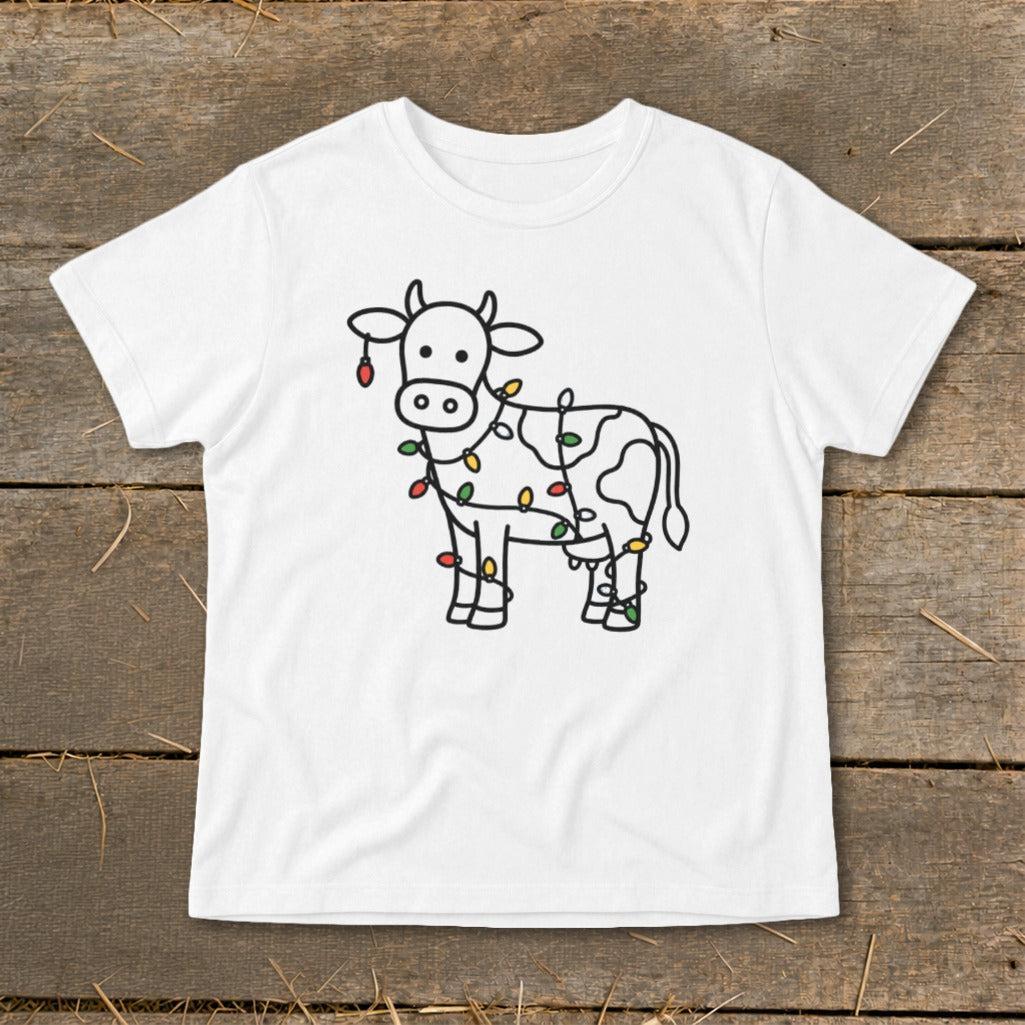 Christmas Lights Cow Infant Tee
