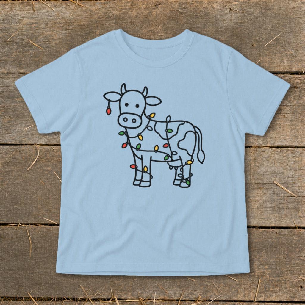 Christmas Lights Cow Infant Tee
