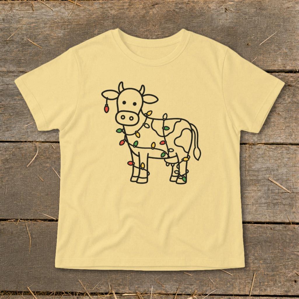 Christmas Lights Cow Infant Tee