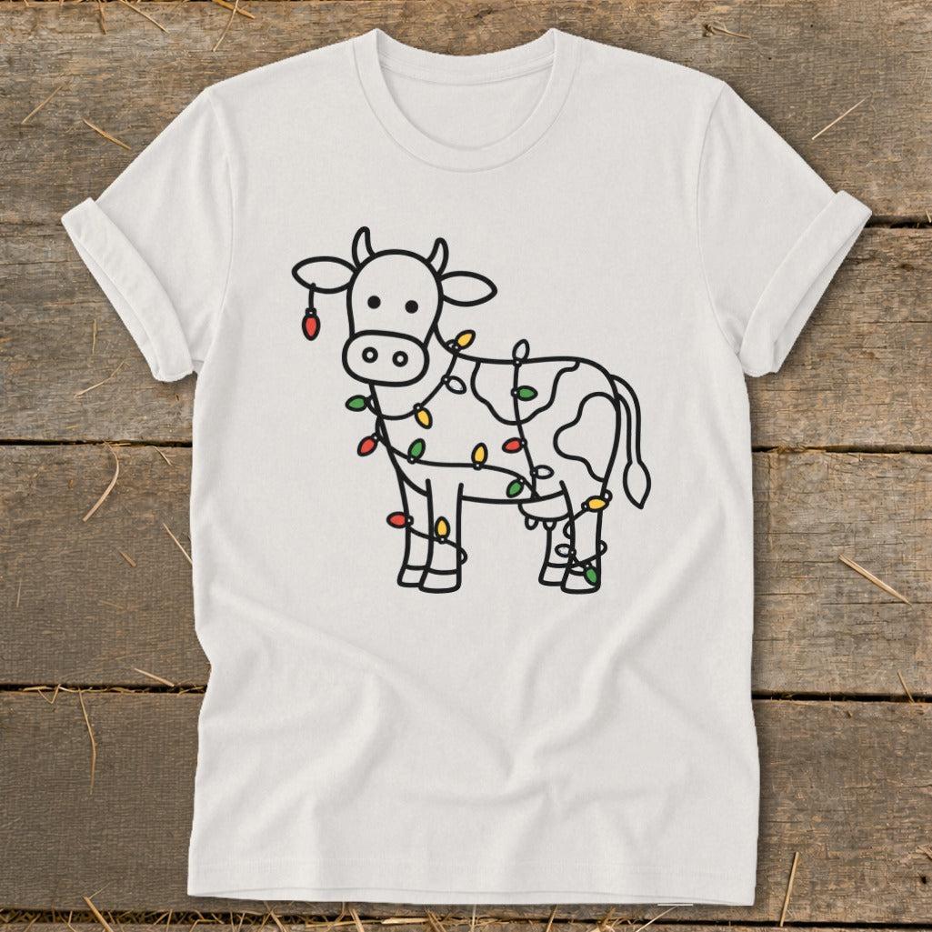 Christmas Lights Cow Softstyle Tee
